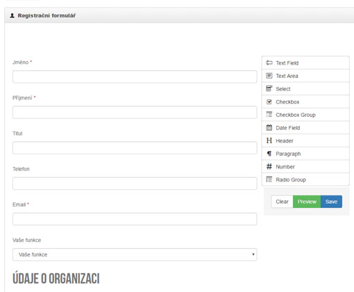 Custom registration forms